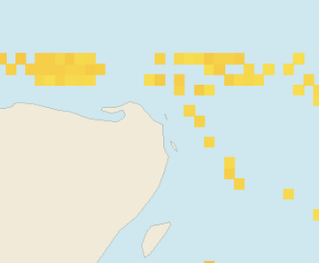 Satellite floating-algae map near Costa Mujeres, Apr 2024 (opens full map image in a new tab)