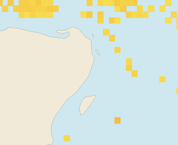Satellite floating-algae map near Puerto Morelos, Apr 2024 (opens full map image in a new tab)