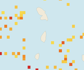 Satellite floating-algae map near Saint Lucia West Coast, Apr 2024 (opens full map image in a new tab)