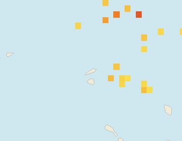 Satellite floating-algae map near Anguilla, May 2024 (opens full map image in a new tab)