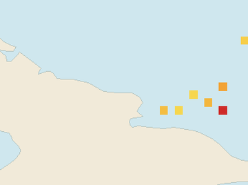 Satellite floating-algae map near Guardalavaca, May 2024 (opens full map image in a new tab)