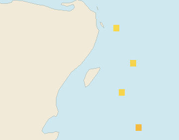 Satellite floating-algae map near Puerto Aventuras, May 2024 (opens full map image in a new tab)