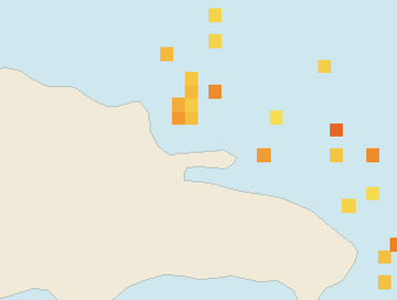 Satellite floating-algae map near Las Terrenas, May 2024 (opens full map image in a new tab)