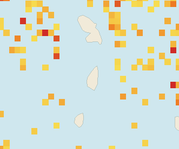Satellite floating-algae map near Saint Lucia West Coast, Jun 2024 (opens full map image in a new tab)