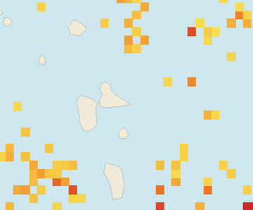 Satellite floating-algae map near Guadeloupe Atlantic Coast, Jul 2024 (opens full map image in a new tab)