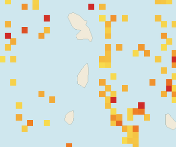 Satellite floating-algae map near Saint Lucia East Coast, Jul 2024 (opens full map image in a new tab)