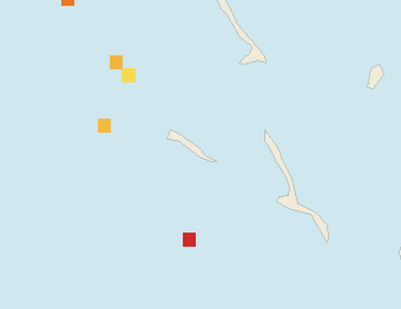 Satellite floating-algae map near Great Exuma, Aug 2024 (opens full map image in a new tab)