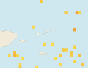 Satellite floating-algae map near St. John, Aug 2024 (opens full map image in a new tab)
