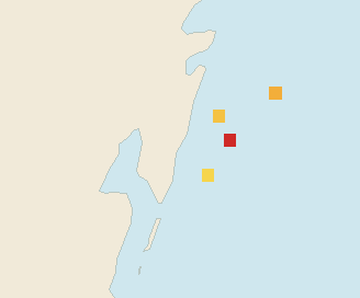 Satellite floating-algae map near Mahahual, Sep 2024 (opens full map image in a new tab)