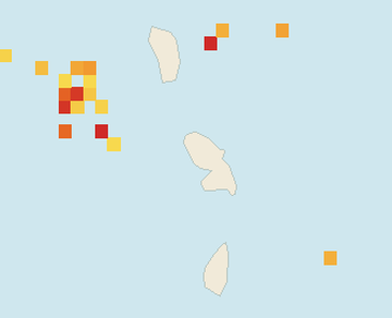 Satellite floating-algae map near Martinique West Coast, Sep 2024 (opens full map image in a new tab)