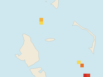 Satellite floating-algae map near Nassau and Cable Beach, Sep 2024 (opens full map image in a new tab)