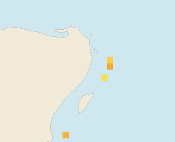 Satellite floating-algae map near Puerto Morelos, Sep 2024 (opens full map image in a new tab)