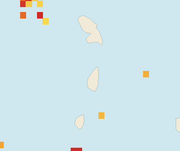 Satellite floating-algae map near Saint Lucia West Coast, Sep 2024 (opens full map image in a new tab)