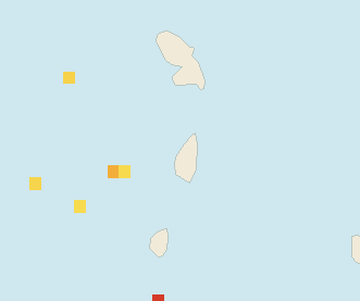 Satellite floating-algae map near Saint Lucia West Coast, Nov 2024 (opens full map image in a new tab)