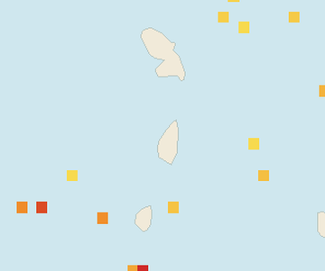 Satellite floating-algae map near Saint Lucia West Coast, Dec 2024 (opens full map image in a new tab)
