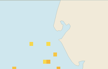 Satellite floating-algae map near Clearwater Beach, Jan 2025 (opens full map image in a new tab)