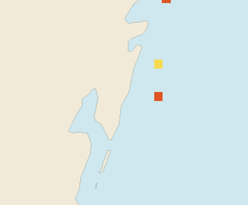 Satellite floating-algae map near Mahahual, Jan 2025 (opens full map image in a new tab)