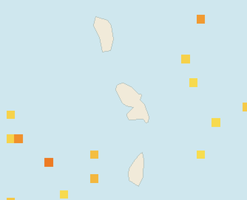 Satellite floating-algae map near Martinique West Coast, Jan 2025 (opens full map image in a new tab)