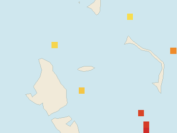 Satellite floating-algae map near Nassau and Cable Beach, Jan 2025 (opens full map image in a new tab)