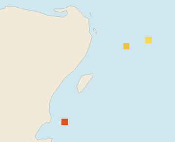 Satellite floating-algae map near Playa del Carmen, Jan 2025 (opens full map image in a new tab)