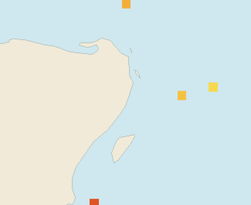 Satellite floating-algae map near Puerto Morelos, Jan 2025 (opens full map image in a new tab)