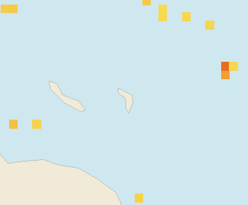 Satellite floating-algae map near Bonaire, Feb 2025 (opens full map image in a new tab)