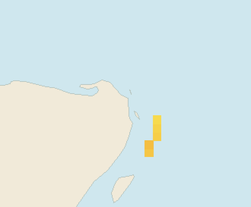 Satellite floating-algae map near Costa Mujeres, Feb 2025 (opens full map image in a new tab)