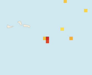 Satellite floating-algae map near Grand Turk, Feb 2025 (opens full map image in a new tab)
