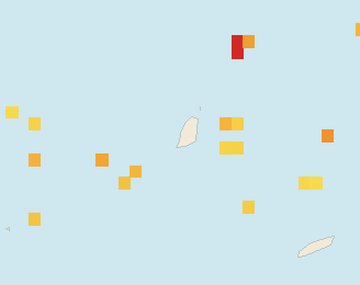 Satellite floating-algae map near Grand Anse, Feb 2025 (opens full map image in a new tab)