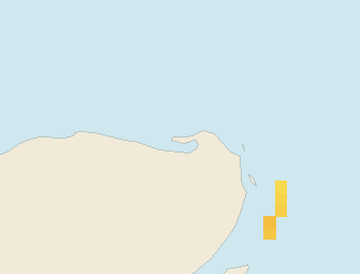 Satellite floating-algae map near Isla Holbox, Feb 2025 (opens full map image in a new tab)