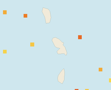 Satellite floating-algae map near Martinique West Coast, Feb 2025 (opens full map image in a new tab)