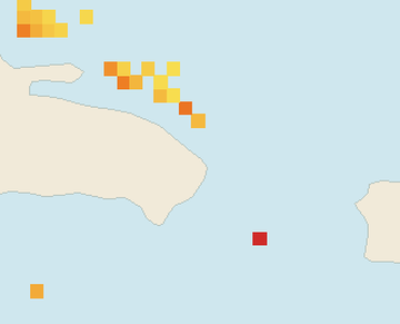 Satellite floating-algae map near Punta Cana and Bavaro, Mar 2025 (opens full map image in a new tab)