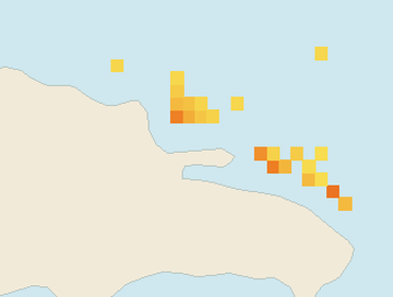 Satellite floating-algae map near Las Terrenas, Mar 2025 (opens full map image in a new tab)