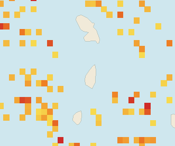 Satellite floating-algae map near Saint Lucia West Coast, Mar 2025 (opens full map image in a new tab)