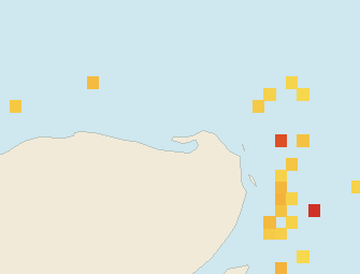 Satellite floating-algae map near Isla Holbox, Apr 2025 (opens full map image in a new tab)