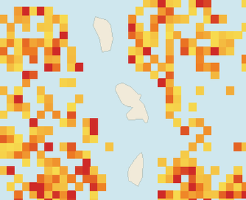 Satellite floating-algae map near Martinique West Coast, Apr 2025 (opens full map image in a new tab)