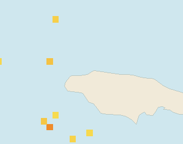 Satellite floating-algae map near Montego Bay, Apr 2025 (opens full map image in a new tab)