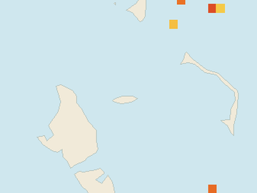 Satellite floating-algae map near Nassau and Cable Beach, Apr 2025 (opens full map image in a new tab)