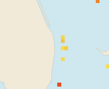 Satellite floating-algae map near Palm Beach, Apr 2025 (opens full map image in a new tab)