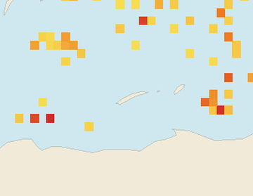 Satellite floating-algae map near Roatan, Apr 2025 (opens full map image in a new tab)