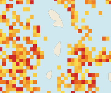 Satellite floating-algae map near Saint Lucia West Coast, Apr 2025 (opens full map image in a new tab)
