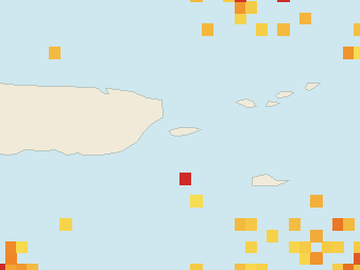 Satellite floating-algae map near Vieques, Apr 2025 (opens full map image in a new tab)