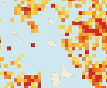 Satellite floating-algae map near Antigua East Coast, May 2025 (opens full map image in a new tab)