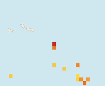 Satellite floating-algae map near Grand Turk, May 2025 (opens full map image in a new tab)