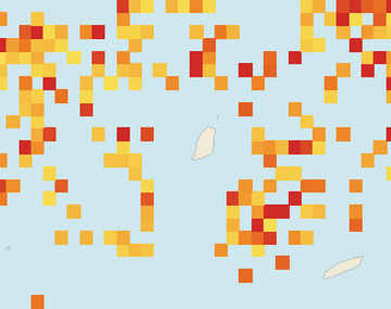 Satellite floating-algae map near Grand Anse, May 2025 (opens full map image in a new tab)