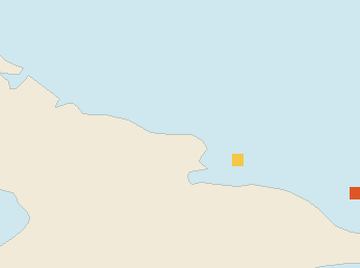 Satellite floating-algae map near Guardalavaca, May 2025 (opens full map image in a new tab)