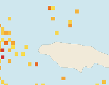 Satellite floating-algae map near Montego Bay, May 2025 (opens full map image in a new tab)