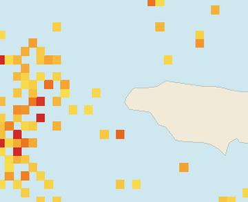 Satellite floating-algae map near Negril, May 2025 (opens full map image in a new tab)