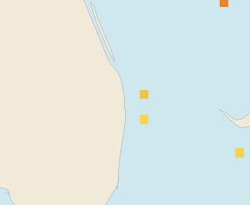 Satellite floating-algae map near Palm Beach, May 2025 (opens full map image in a new tab)