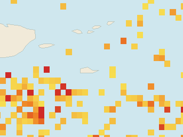 Satellite floating-algae map near St. Croix, May 2025 (opens full map image in a new tab)